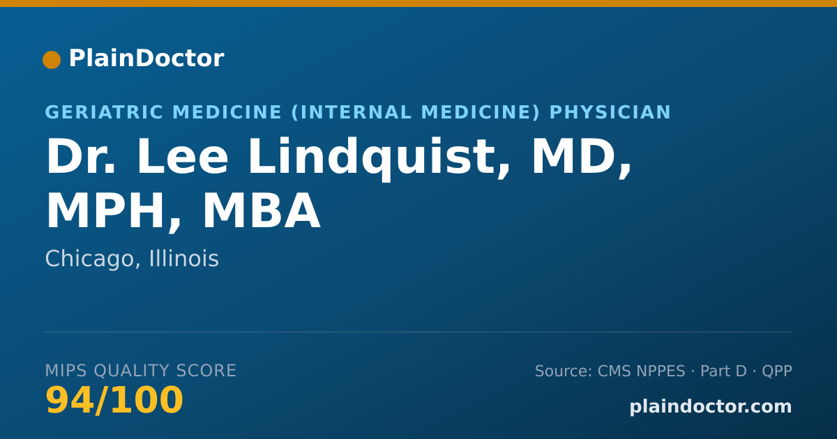 Shareable card for Lee Lindquist, MD, MPH, MBA - Geriatric Medicine (Internal Medicine) Physician, Chicago, IL