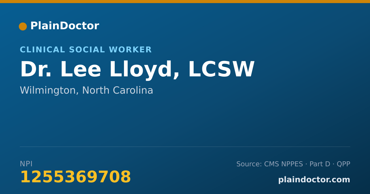 Shareable card for Lee Lloyd, LCSW - Clinical Social Worker, Wilmington, NC