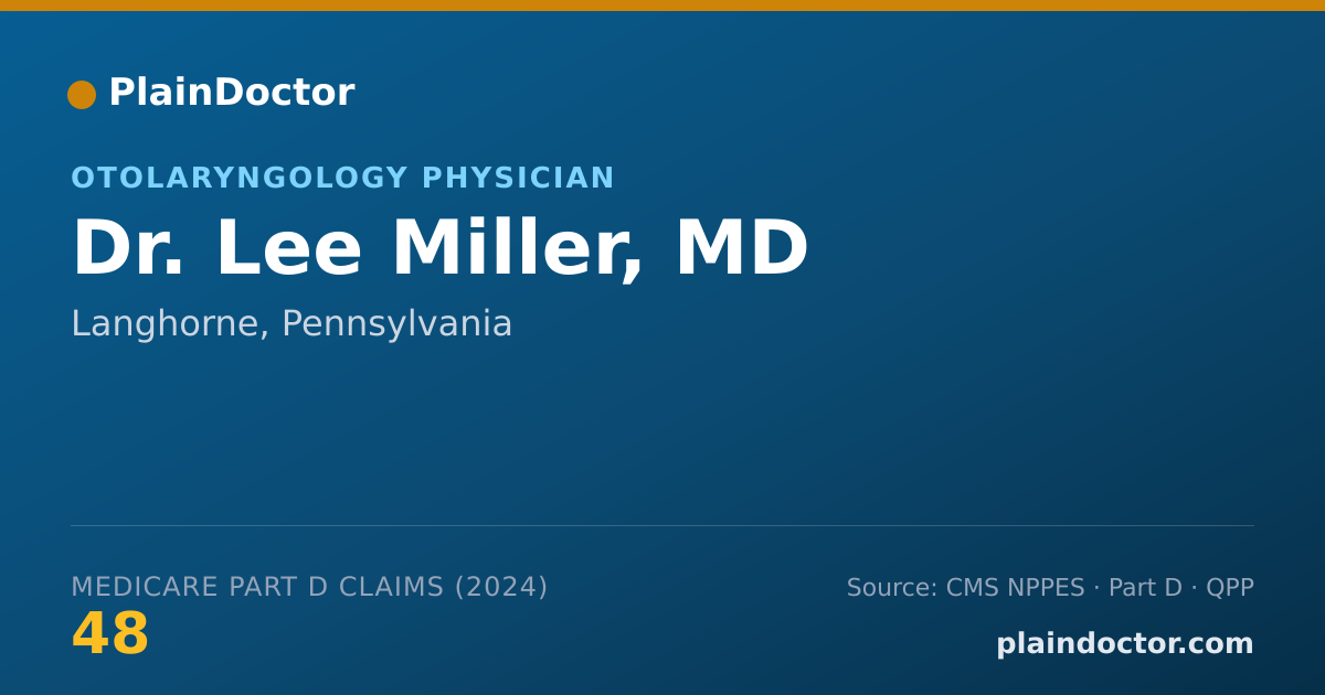 Shareable card for Lee Miller, MD - Otolaryngology Physician, Langhorne, PA