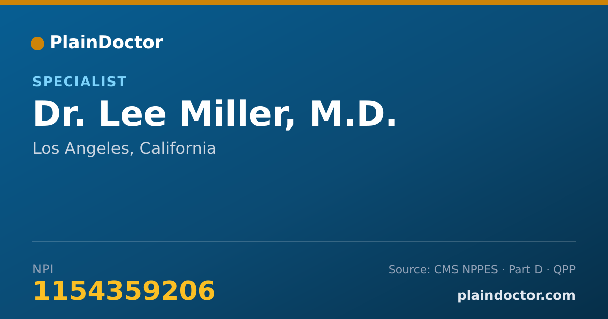 Shareable card for Lee Miller, M.D. - Specialist, Los Angeles, CA