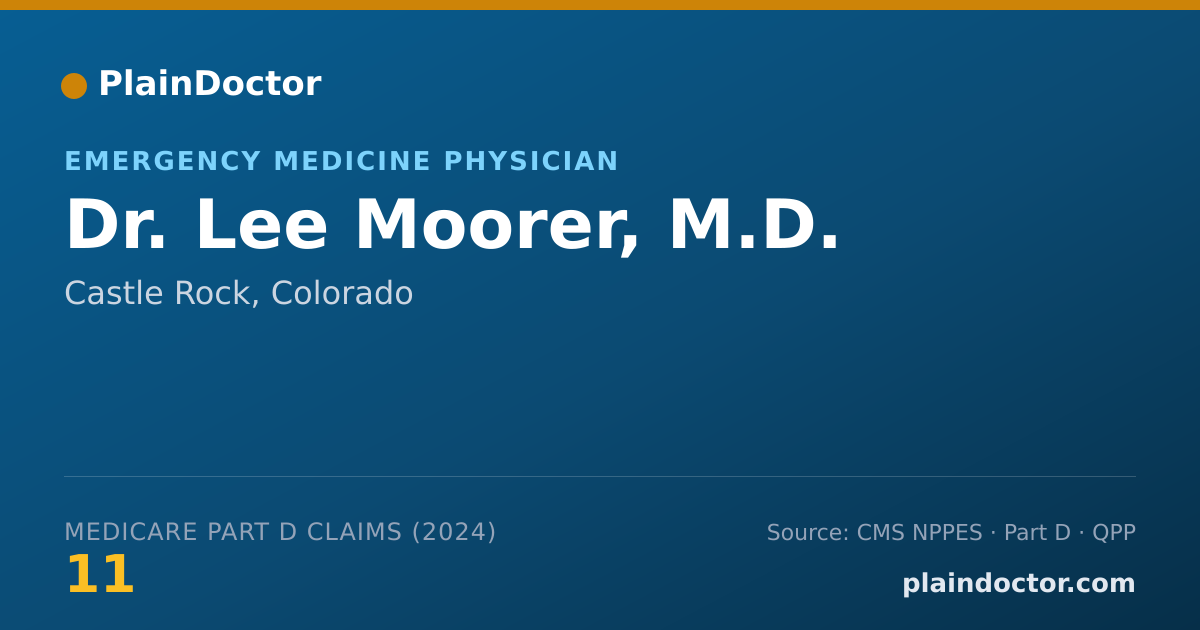 Shareable card for Lee Moorer, M.D. - Physical Medicine & Rehabilitation Physician, Castle Rock, CO