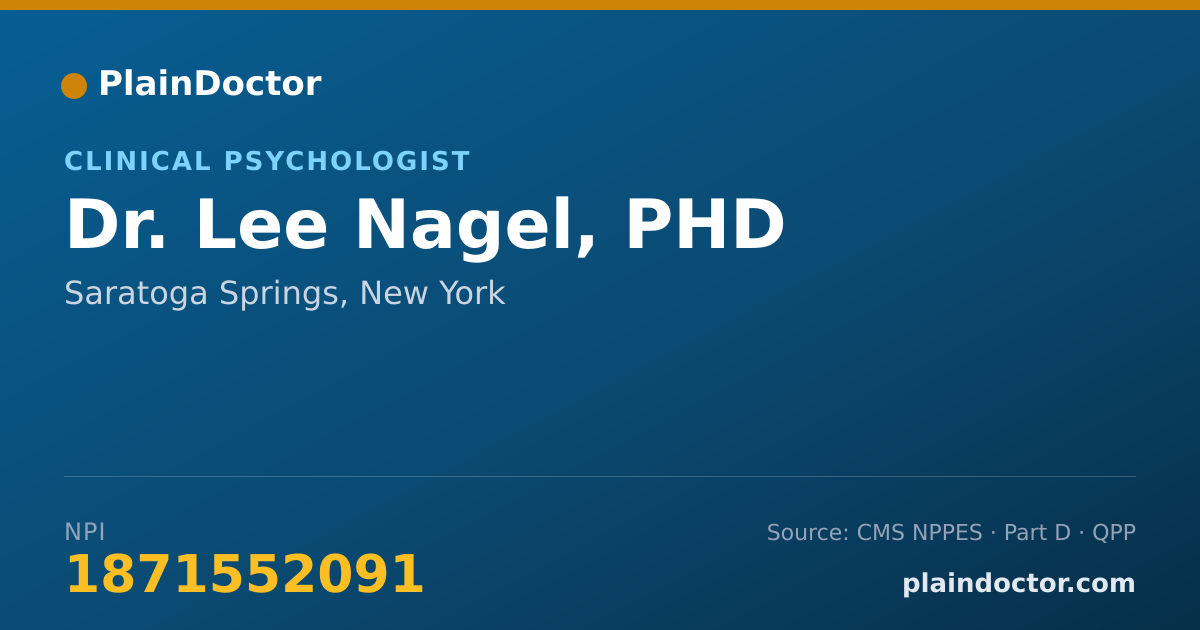 Shareable card for Lee Nagel, PHD - Clinical Psychologist, Saratoga Springs, NY
