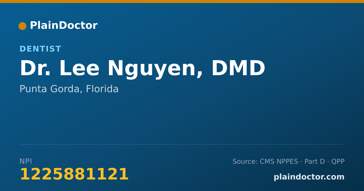 Shareable card for Lee Nguyen, DMD - Dentist, Punta Gorda, FL