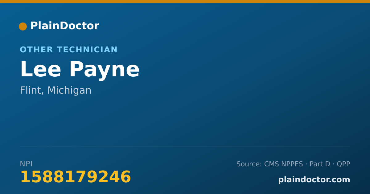 Shareable card for Lee Payne - Other Technician, Flint, MI