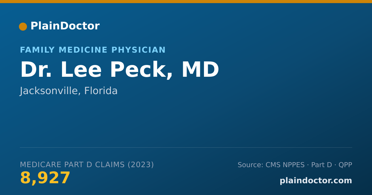 Shareable card for Lee Peck, MD - Family Medicine Physician, Jacksonville, FL