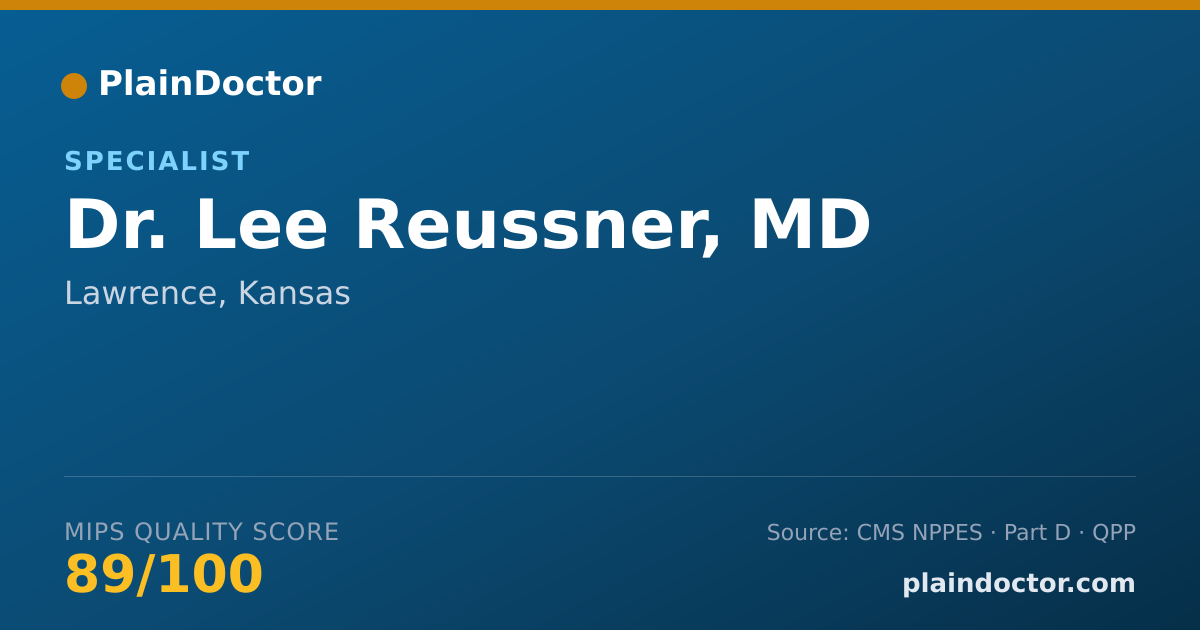 Shareable card for Lee Reussner, MD - Specialist, Lawrence, KS
