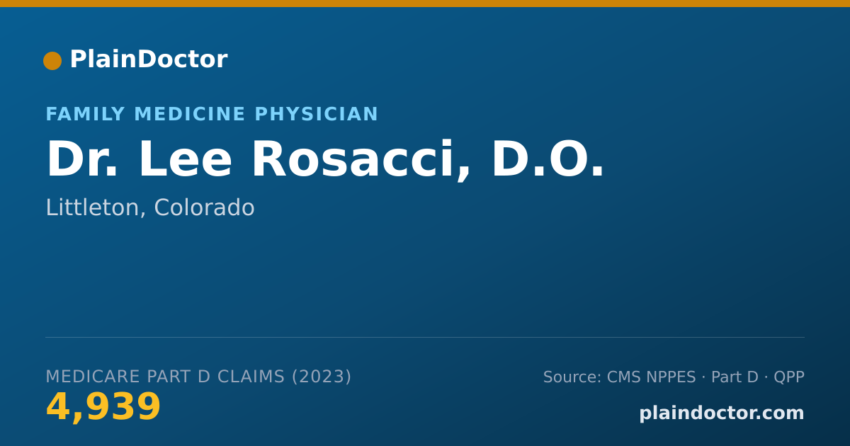 Shareable card for Lee Rosacci, D.O. - Family Medicine Physician, Littleton, CO