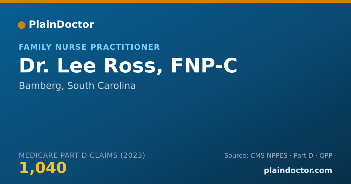 Shareable card for Lee Ross, FNP-C - Family Nurse Practitioner, Bamberg, SC