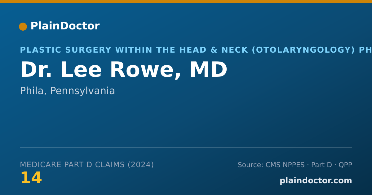 Shareable card for Lee Rowe, MD - Plastic Surgery within the Head & Neck (Otolaryngology) Physician, Phila, PA
