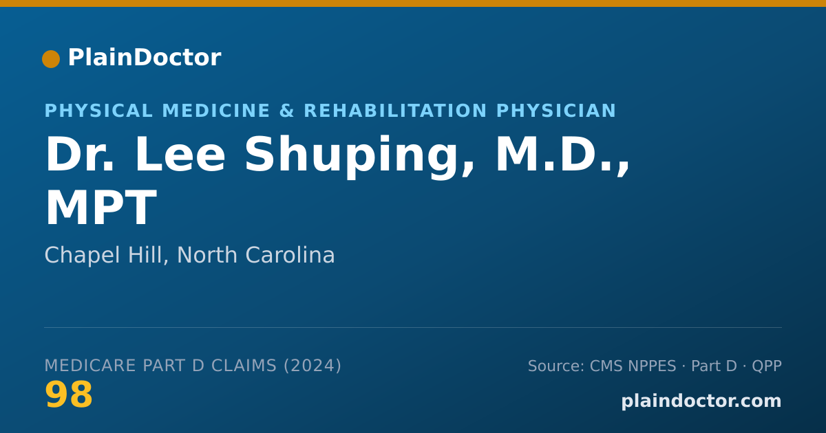 Shareable card for Lee Shuping, M.D., MPT - Physical Medicine & Rehabilitation Physician, Chapel Hill, NC