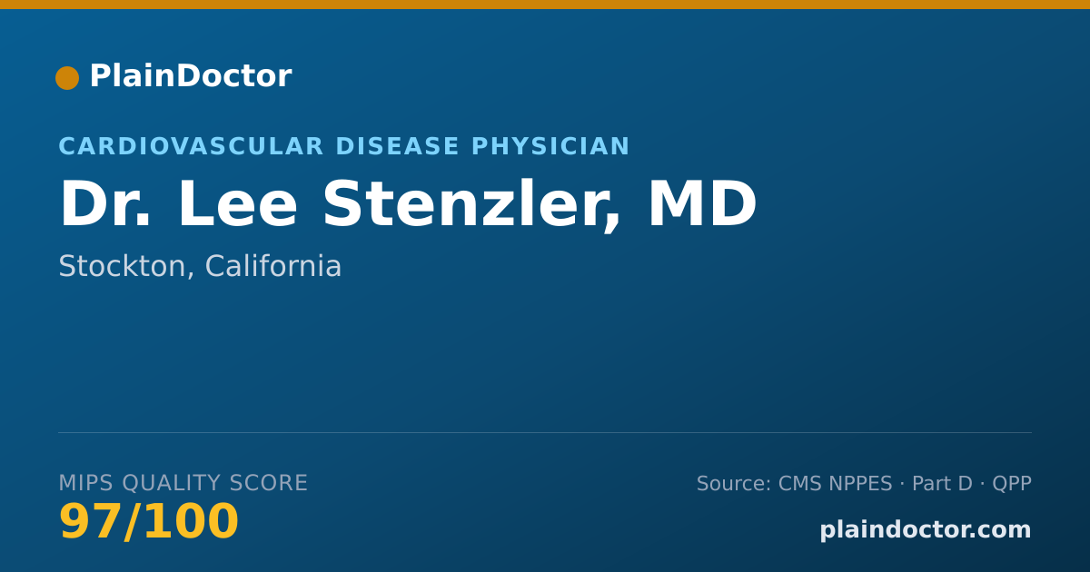 Shareable card for Lee Stenzler, MD - Cardiovascular Disease Physician, Stockton, CA