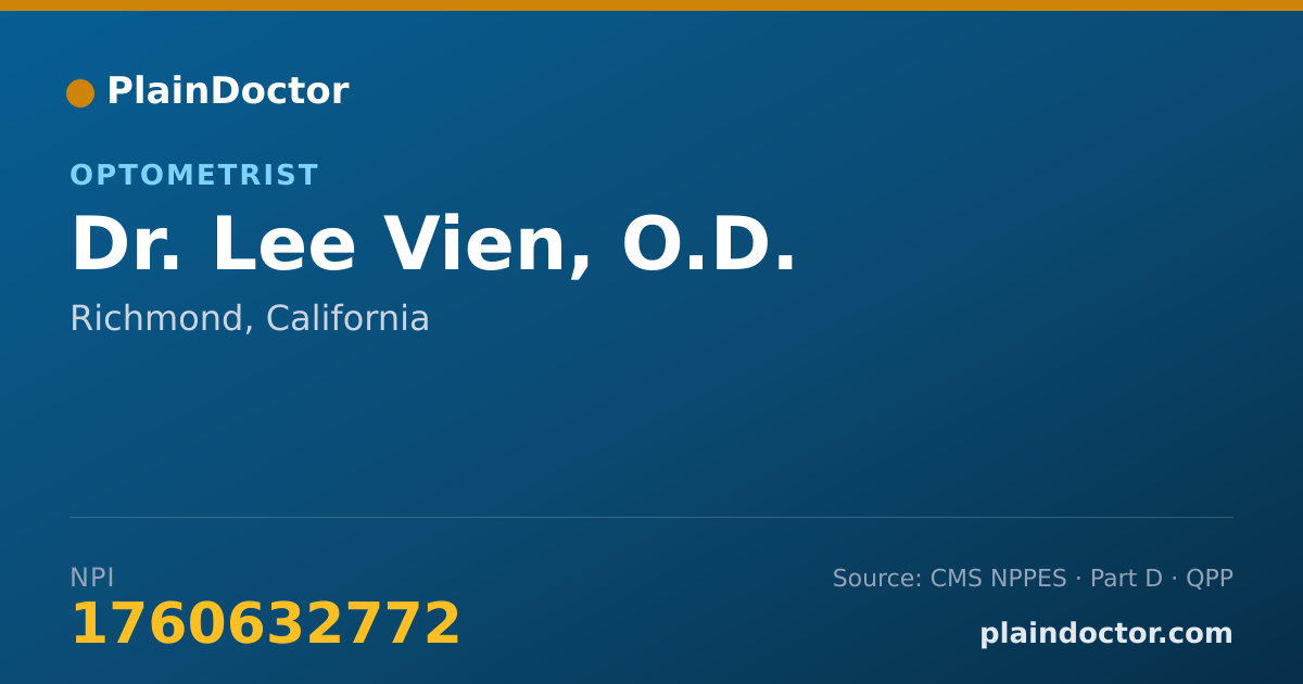 Shareable card for Lee Vien, O.D. - Optometrist, Richmond, CA