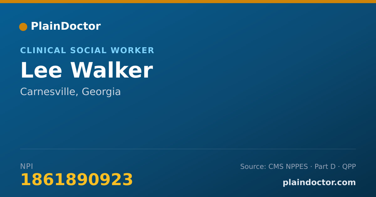 Shareable card for Lee Walker - Clinical Social Worker, Carnesville, GA