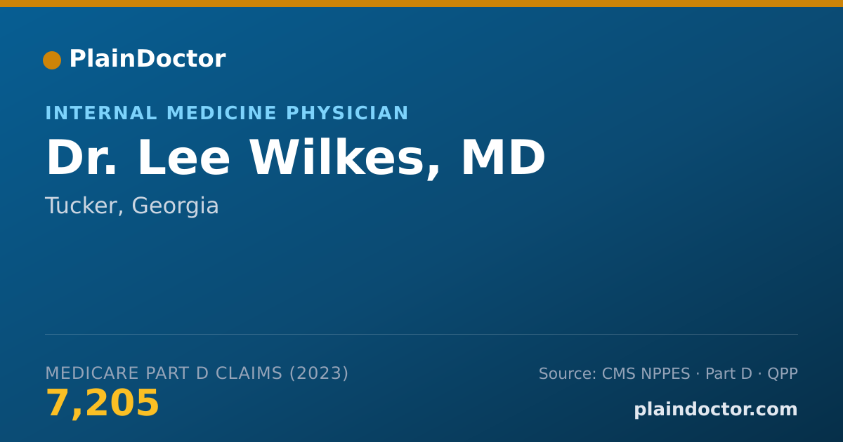 Shareable card for Lee Wilkes, MD - Internal Medicine Physician, Tucker, GA