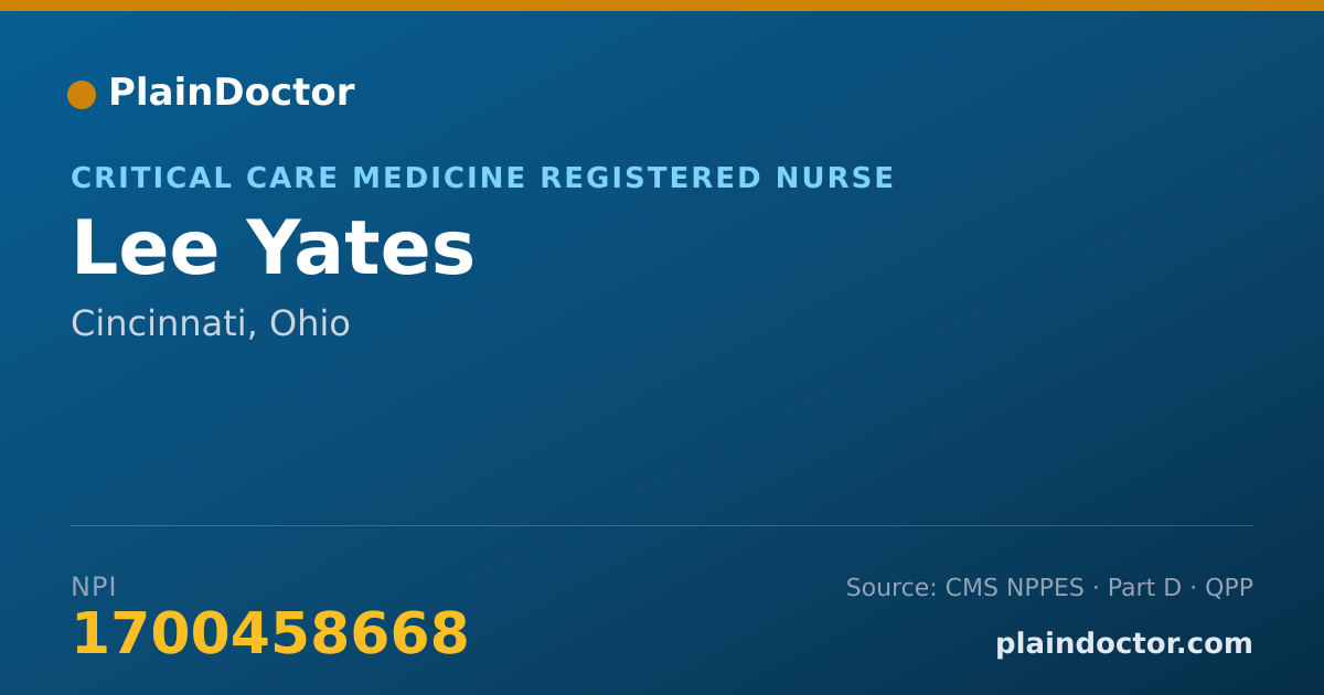 Shareable card for Lee Yates - Critical Care Medicine Registered Nurse, Cincinnati, OH