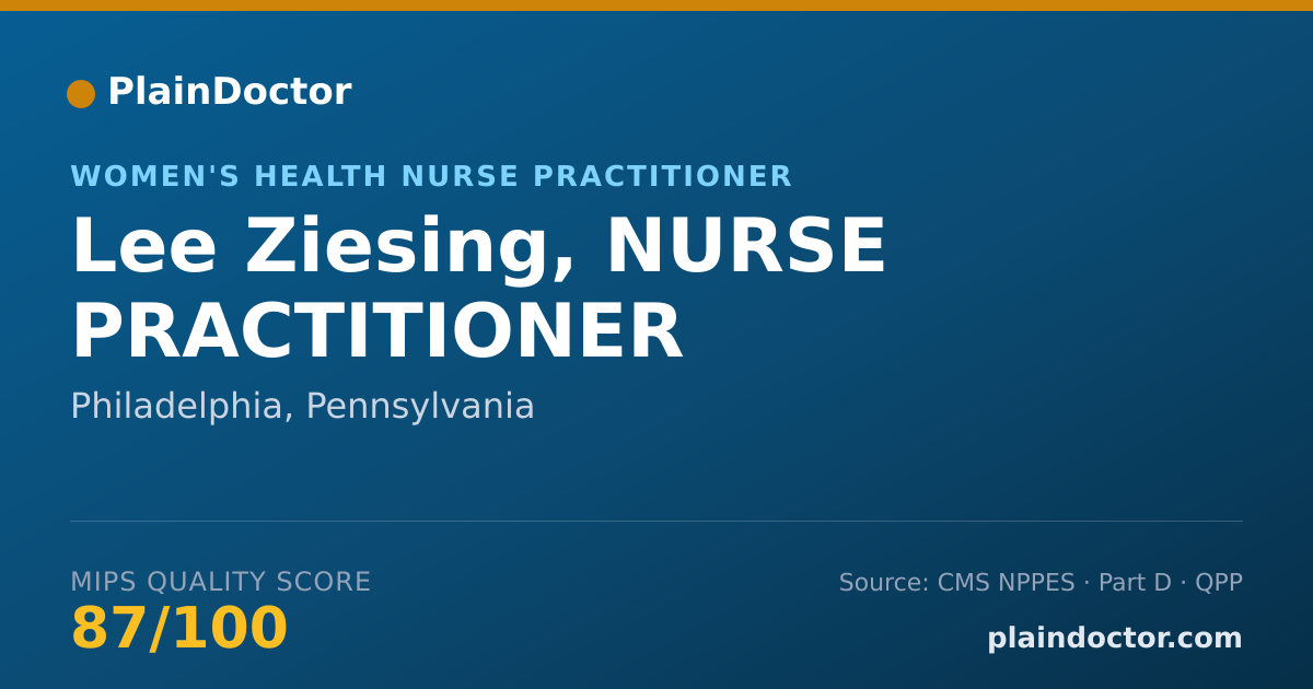 Shareable card for Lee Ziesing, NURSE PRACTITIONER - Women's Health Nurse Practitioner, Philadelphia, PA