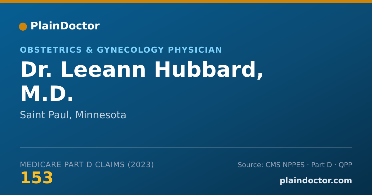 Shareable card for Leeann Hubbard, M.D. - Obstetrics & Gynecology Physician, Saint Paul, MN