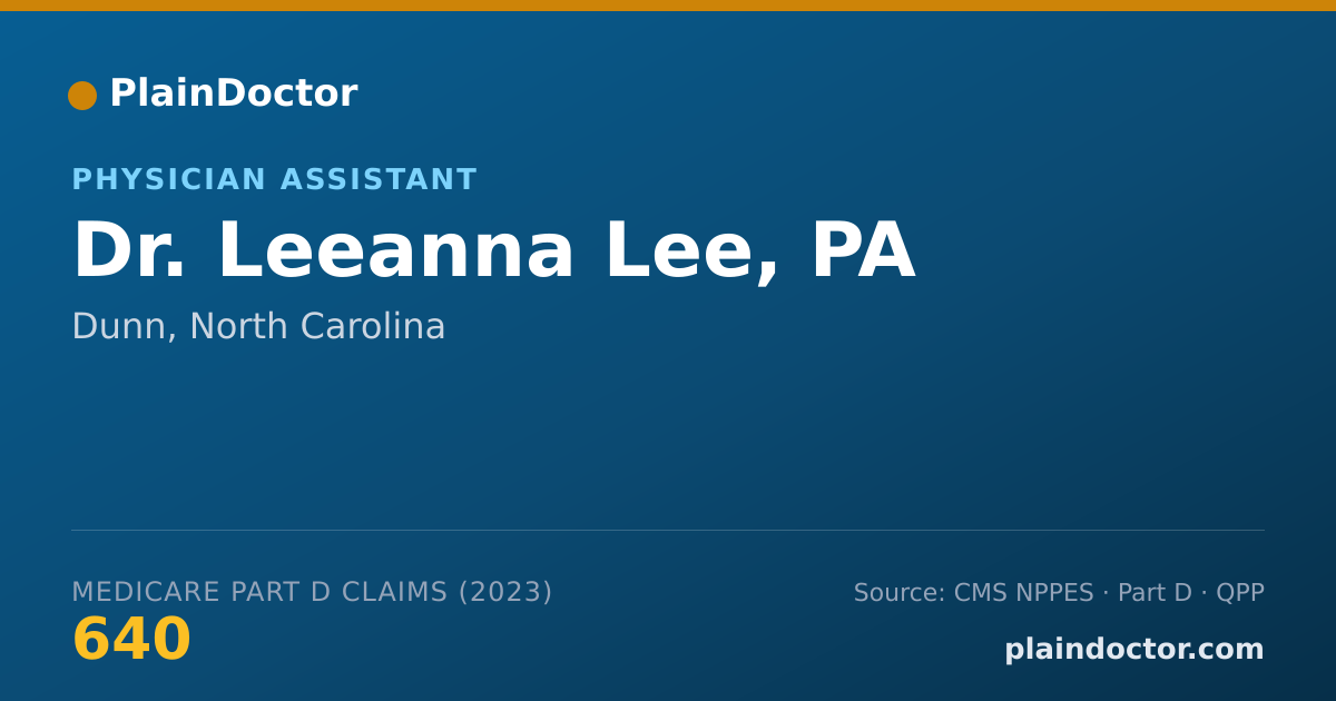 Shareable card for Leeanna Lee, PA - Physician Assistant, Dunn, NC