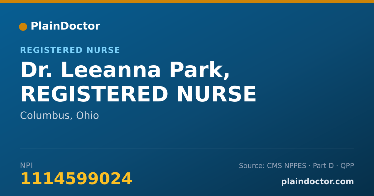 Shareable card for Leeanna Park, REGISTERED NURSE - Registered Nurse, Columbus, OH