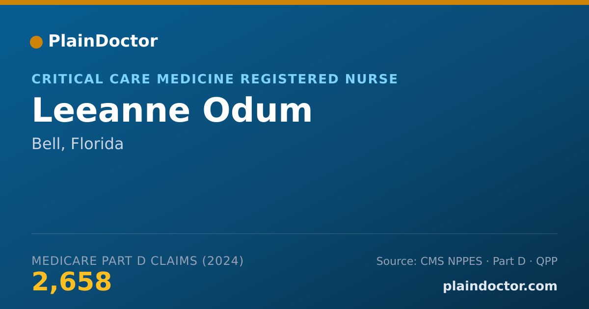 Shareable card for Leeanne Odum - Critical Care Medicine Registered Nurse, Bell, FL