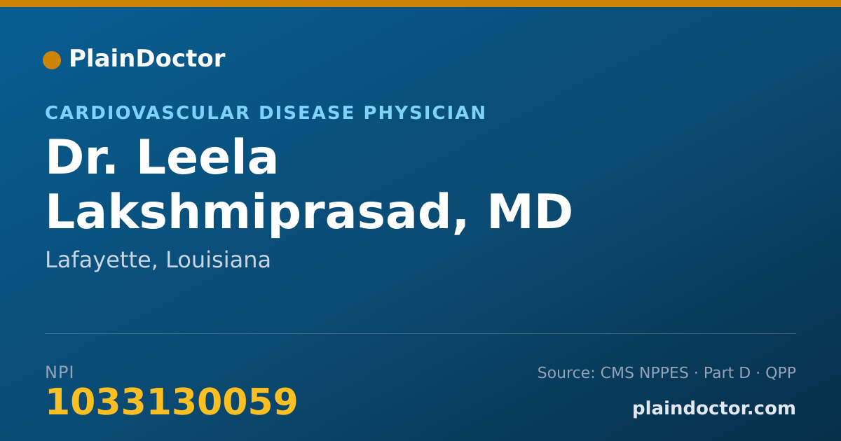 Shareable card for Leela Lakshmiprasad, MD - Cardiovascular Disease Physician, Lafayette, LA
