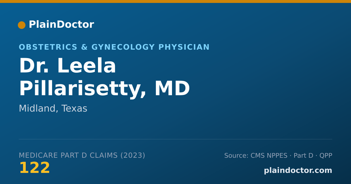 Shareable card for Leela Pillarisetty, MD - Obstetrics & Gynecology Physician, Midland, TX