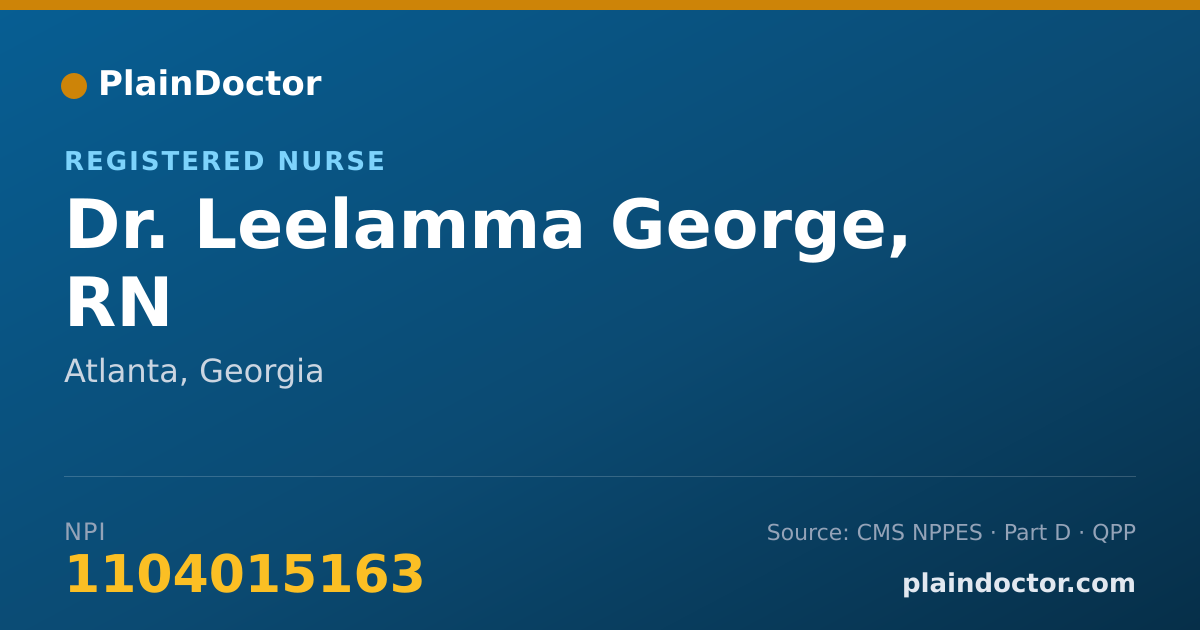 Shareable card for Leelamma George, RN - Registered Nurse, Atlanta, GA