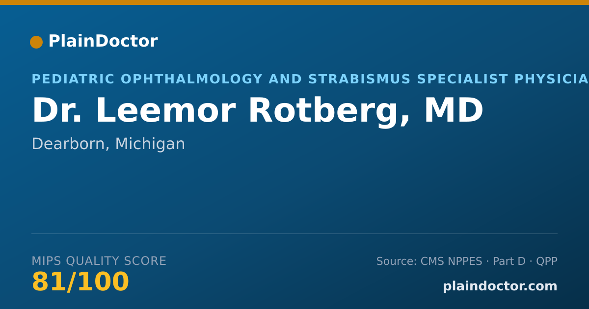 Shareable card for Leemor Rotberg, MD - Pediatric Ophthalmology and Strabismus Specialist Physician, Dearborn, MI