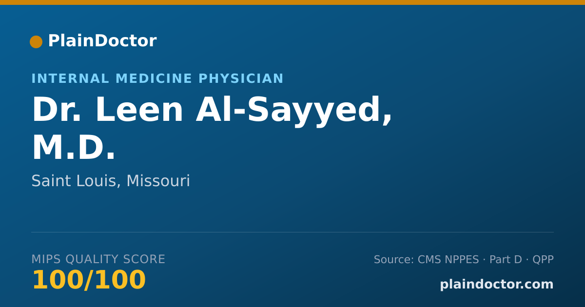 Shareable card for Leen Al-Sayyed, M.D. - Internal Medicine Physician, Saint Louis, MO