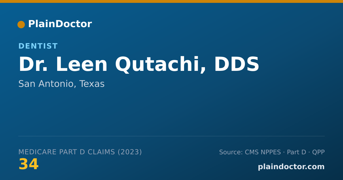 Shareable card for Leen Qutachi, DDS - Dentist, San Antonio, TX