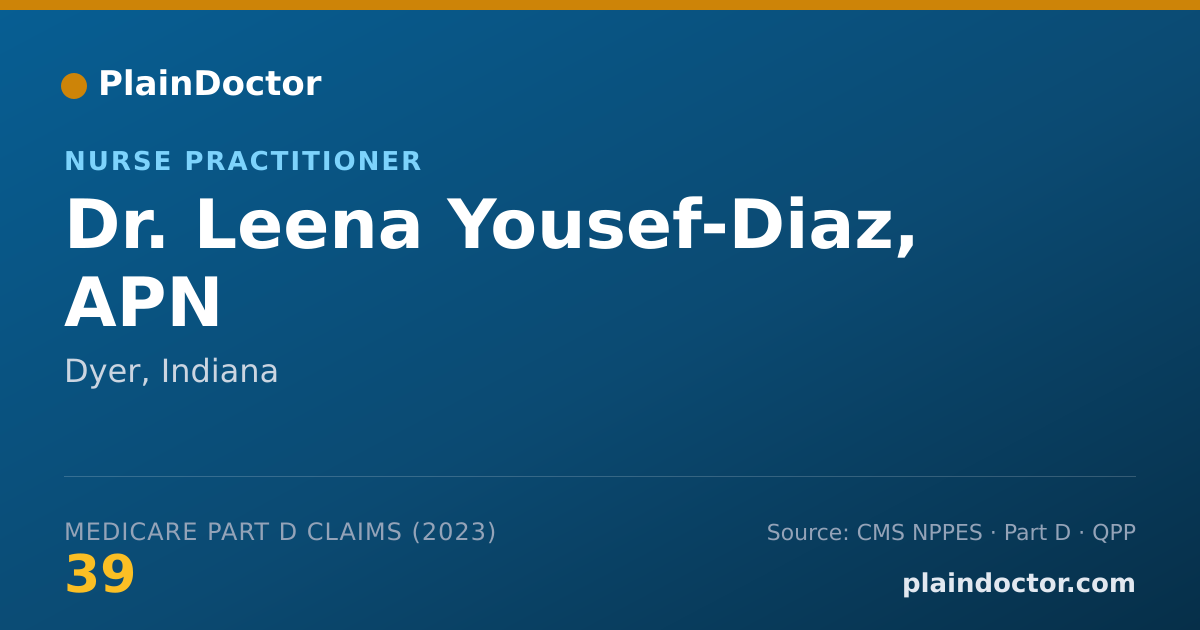 Shareable card for Leena Yousef-Diaz, APN - Nurse Practitioner, Dyer, IN