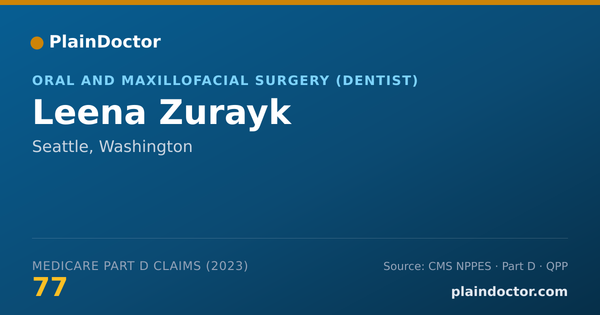 Shareable card for Leena Zurayk - Oral and Maxillofacial Surgery (Dentist), Seattle, WA