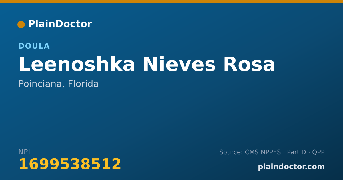 Shareable card for Leenoshka Nieves Rosa - Doula, Poinciana, FL