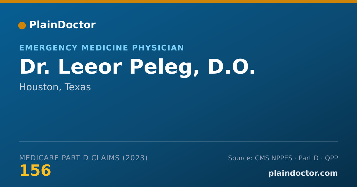 Shareable card for Leeor Peleg, D.O. - Emergency Medicine Physician, Houston, TX