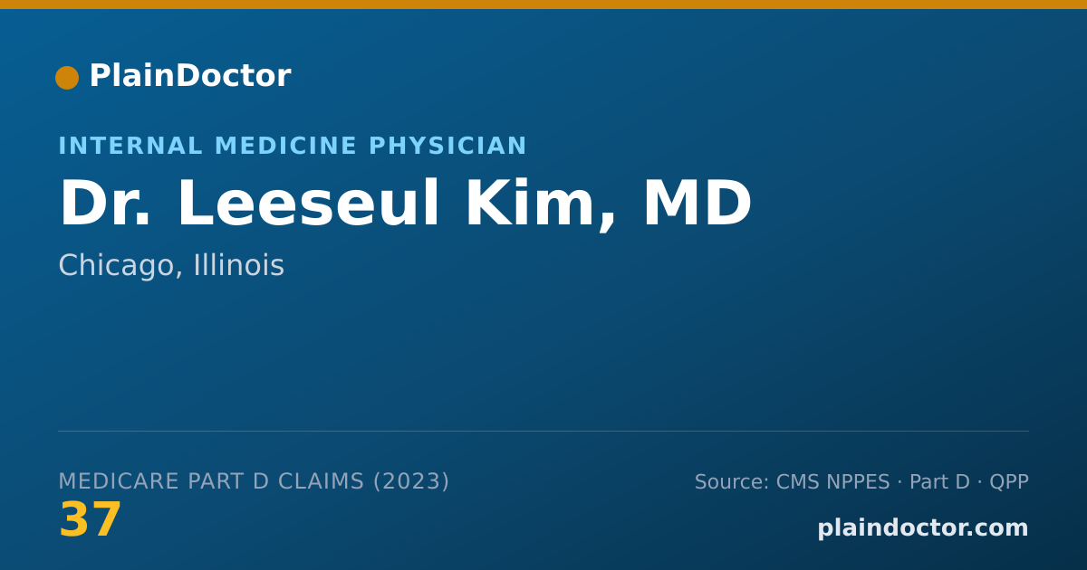 Shareable card for Leeseul Kim, MD - Internal Medicine Physician, Chicago, IL