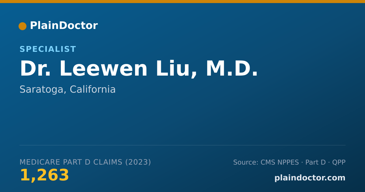 Shareable card for Leewen Liu, M.D. - Specialist, Saratoga, CA