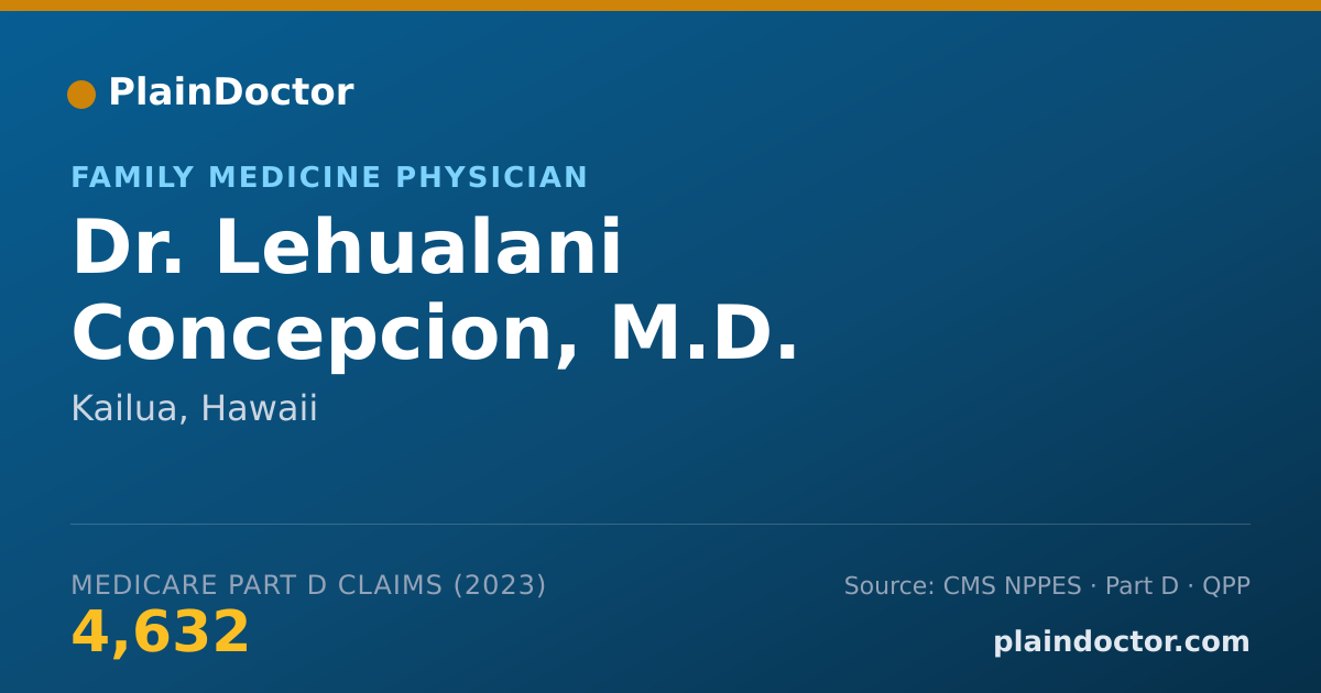 Shareable card for Lehualani Concepcion, M.D. - Family Medicine Physician, Kailua, HI
