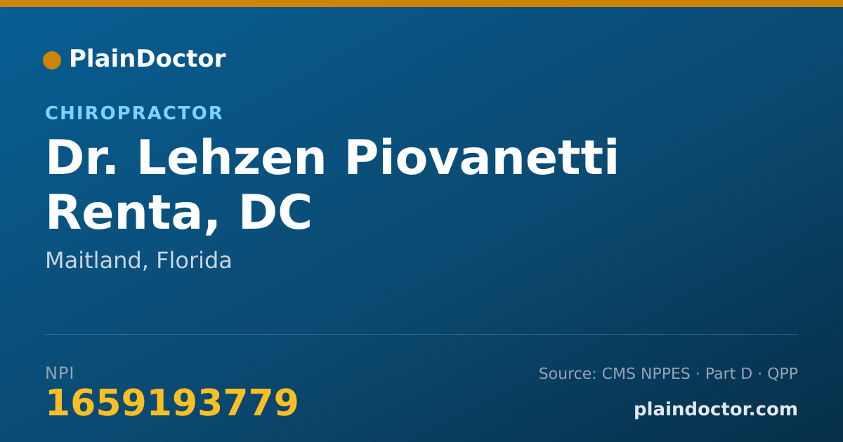 Shareable card for Lehzen Piovanetti Renta, DC - Chiropractor, Maitland, FL