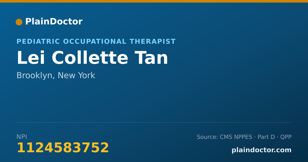 Shareable card for Lei Collette Tan - Pediatric Occupational Therapist, Brooklyn, NY