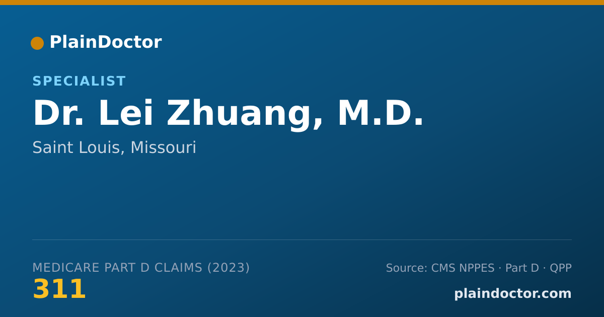 Shareable card for Lei Zhuang, M.D. - Specialist, Saint Louis, MO