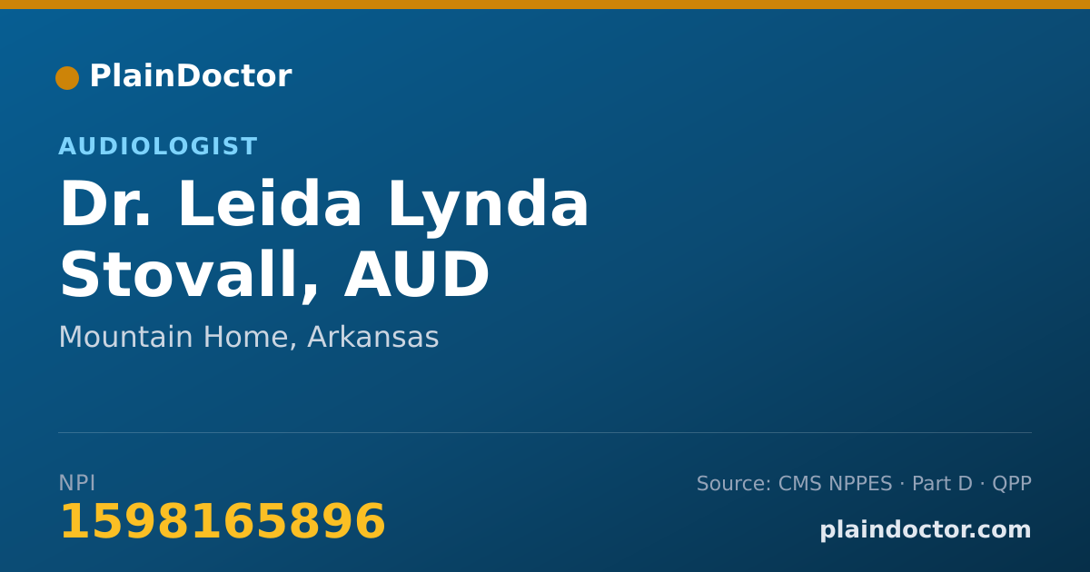 Shareable card for Leida Lynda Stovall, AUD - Audiologist, Mountain Home, AR