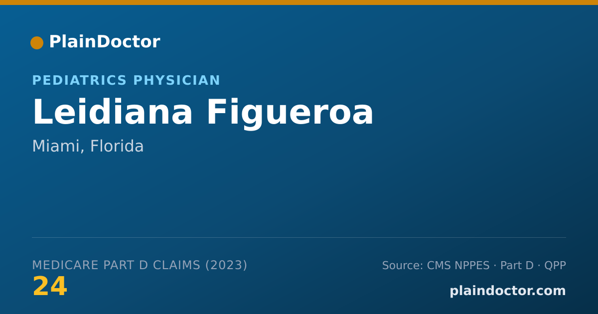 Shareable card for Leidiana Figueroa - Pediatrics Physician, Miami, FL