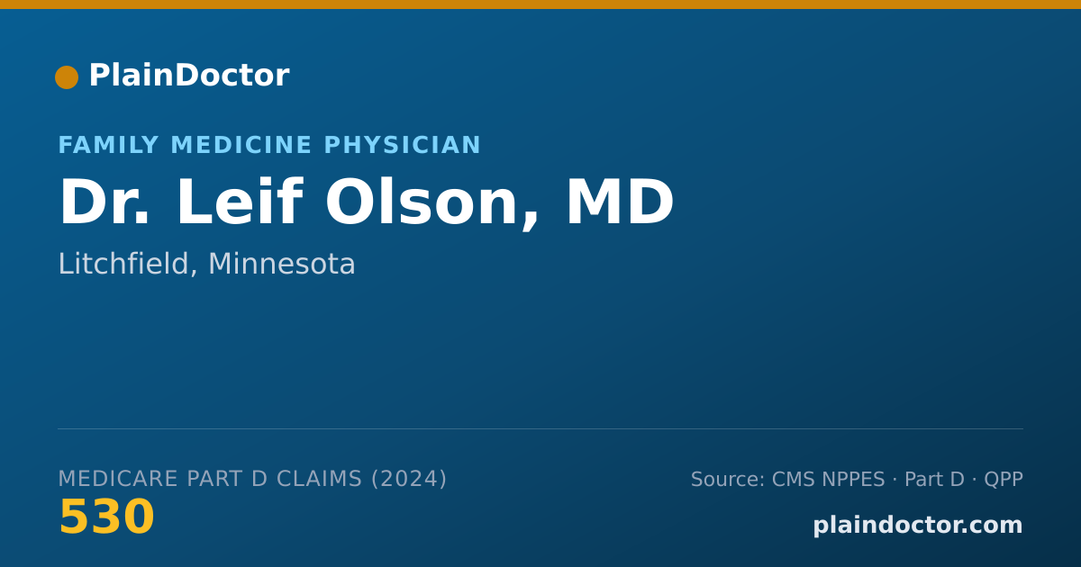 Shareable card for Leif Olson, MD - Family Medicine Physician, Litchfield, MN