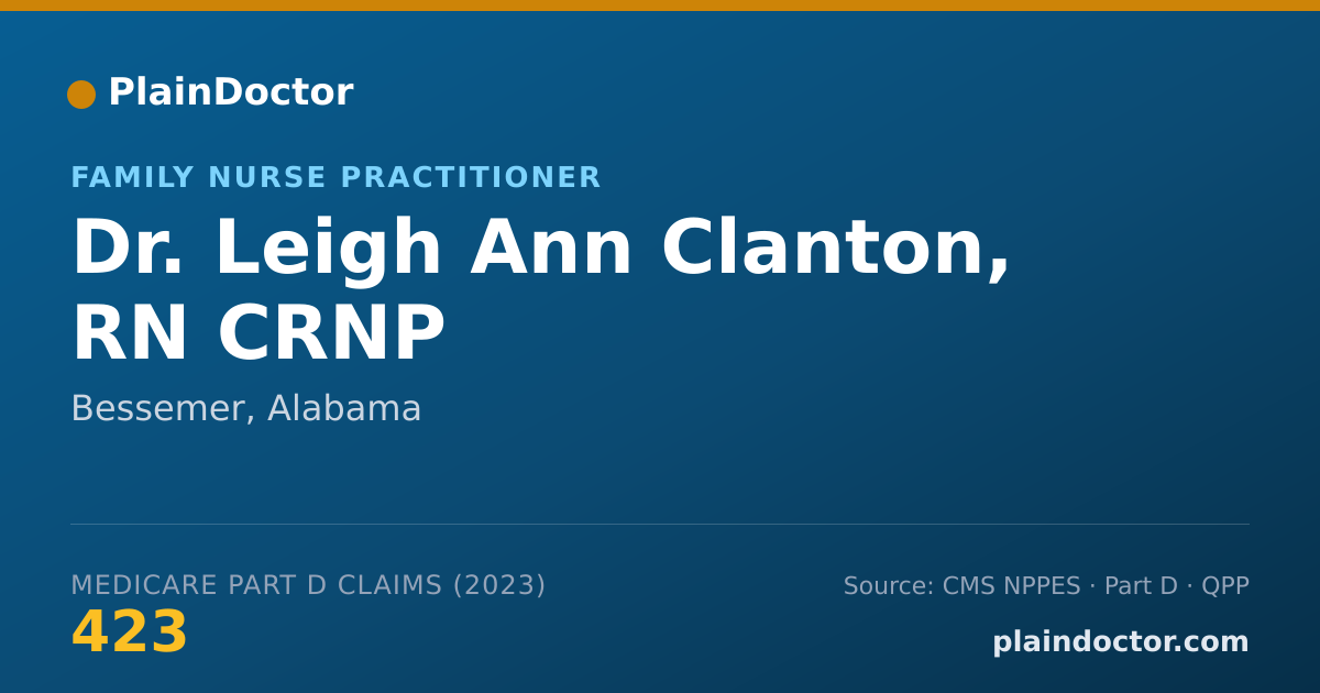 Shareable card for Leigh Ann Clanton, RN CRNP - Family Nurse Practitioner, Bessemer, AL