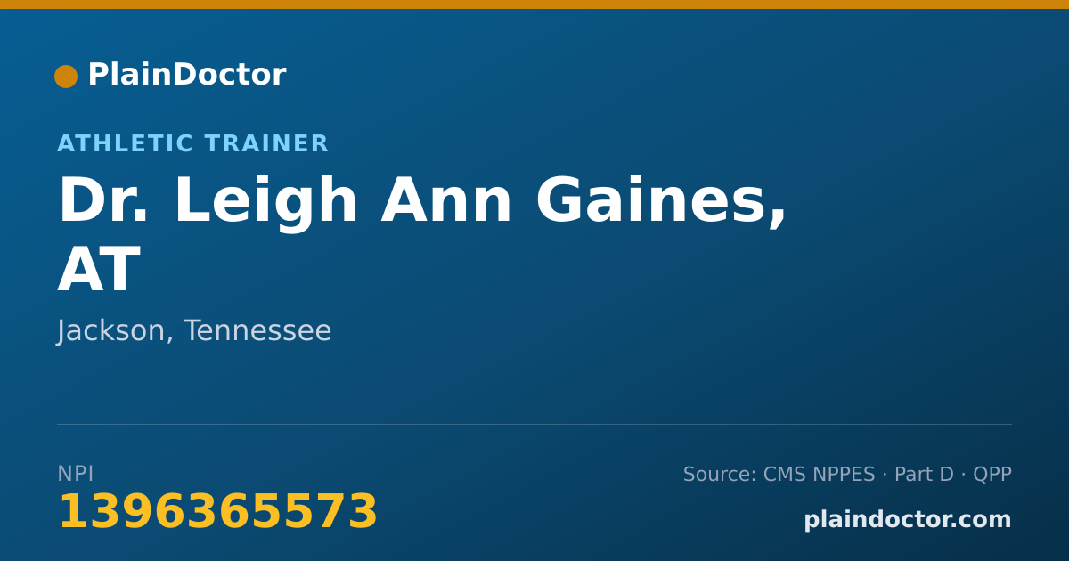 Shareable card for Leigh Ann Gaines, AT - Athletic Trainer, Jackson, TN