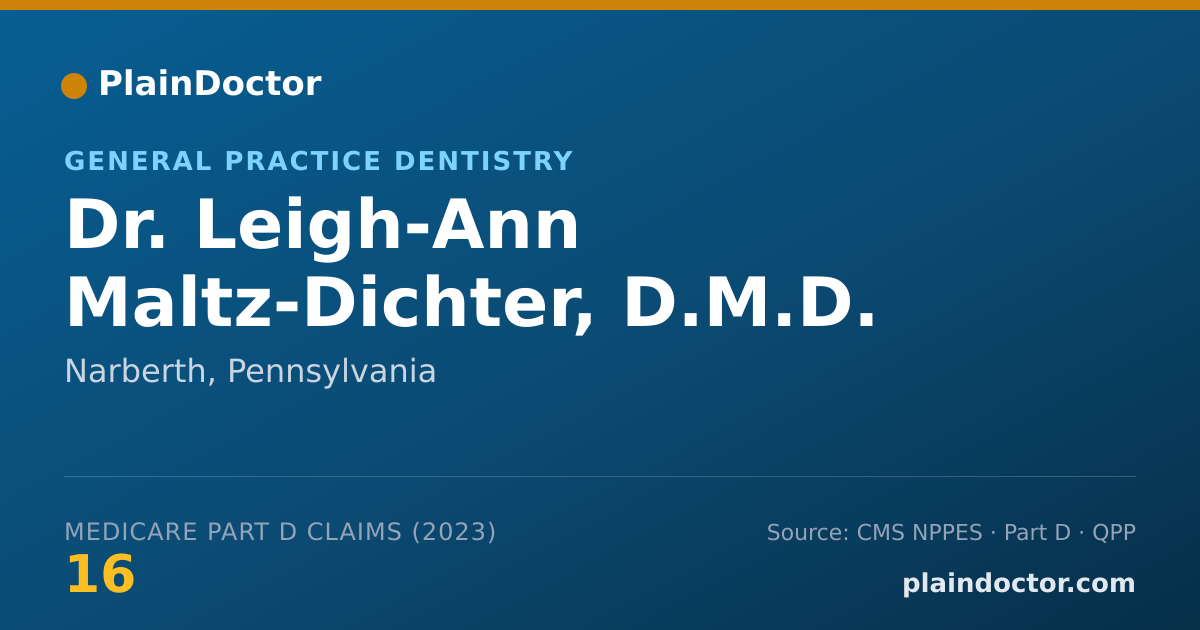 Shareable card for Leigh-Ann Maltz-Dichter, D.M.D. - General Practice Dentistry, Narberth, PA