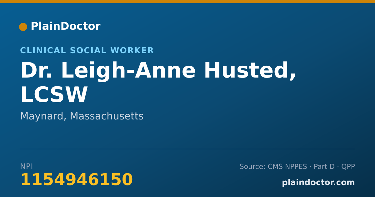 Shareable card for Leigh-Anne Husted, LCSW - Clinical Social Worker, Maynard, MA