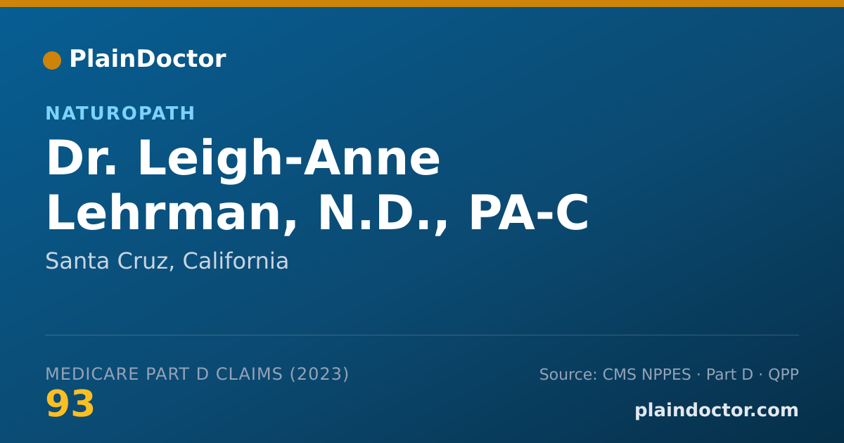 Shareable card for Leigh-Anne Lehrman, N.D., PA-C - Naturopath, Santa Cruz, CA