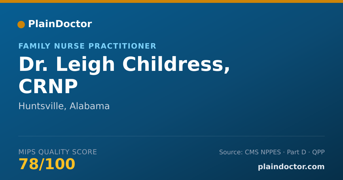 Shareable card for Leigh Childress, CRNP - Family Nurse Practitioner, Huntsville, AL