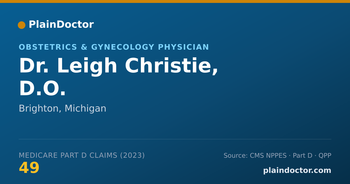 Shareable card for Leigh Christie, D.O. - Obstetrics & Gynecology Physician, Brighton, MI